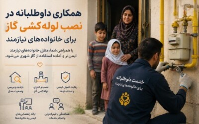 همکاری در نصب لولهکشی گاز برای خانواده ای نیازمند