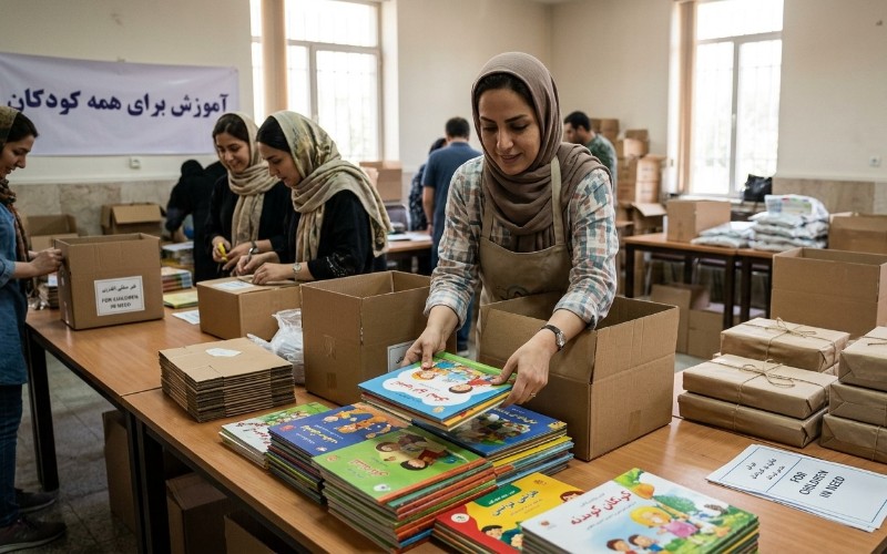 اهدا و توزیع کتاب به کودکان و نوجوان تحت حمایت کمیته امداد