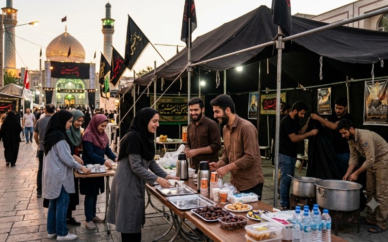 همکاری اجرایی در موکب پذیرایی اربعین