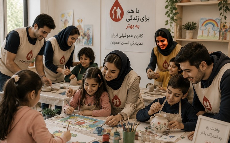 آموزش سفالگری و نقاشی به کودکان هموفیلی