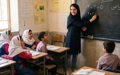 معلم جهت تدریس و آموزش دروس پایه به دانشآموزان