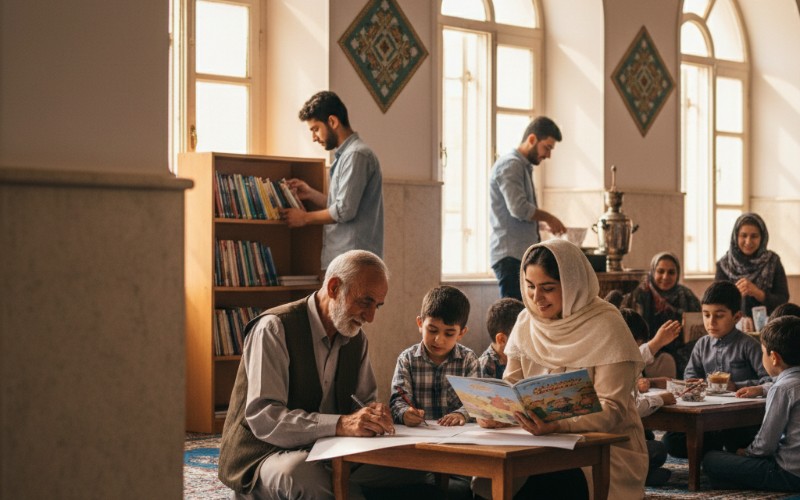 همراهی در فعالیتهای فرهنگی و تربیتی مسجد