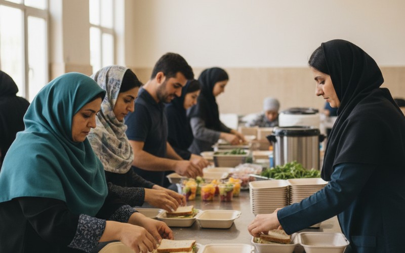 مشارکت در آمادهسازی و توزیع ناهار ویژه بیماران هموفیلی