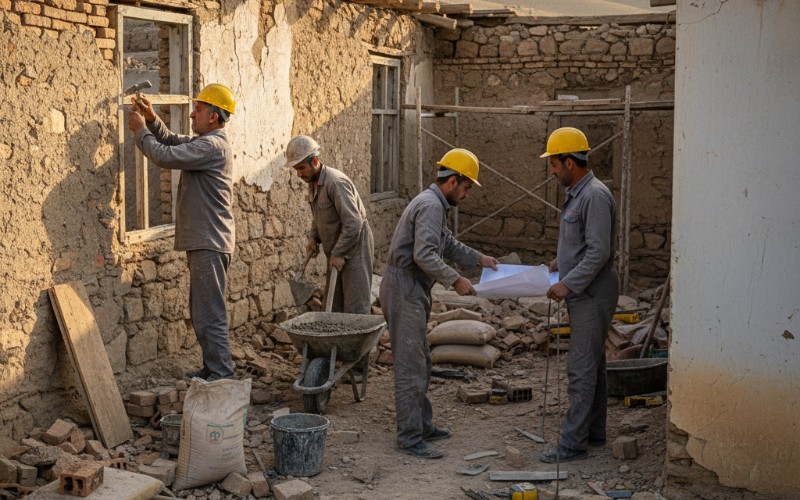 مرمت و بازسازی خانه یک خانواده نیازمند در آوج
